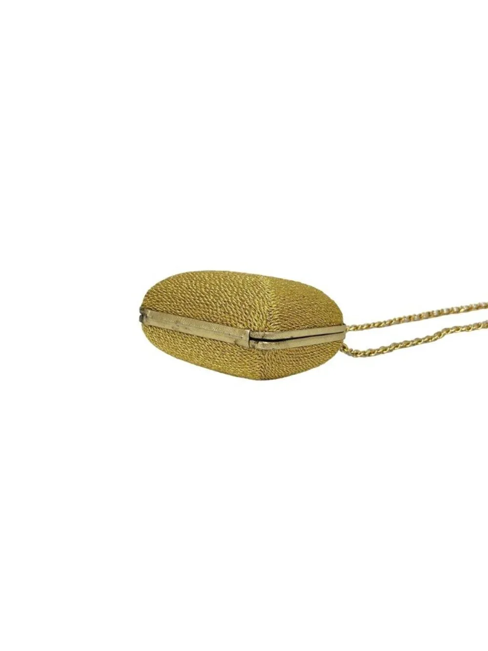 Chanel Vintage Coco Glitter Canvas Kiss Lock Chain Shoulder Bag